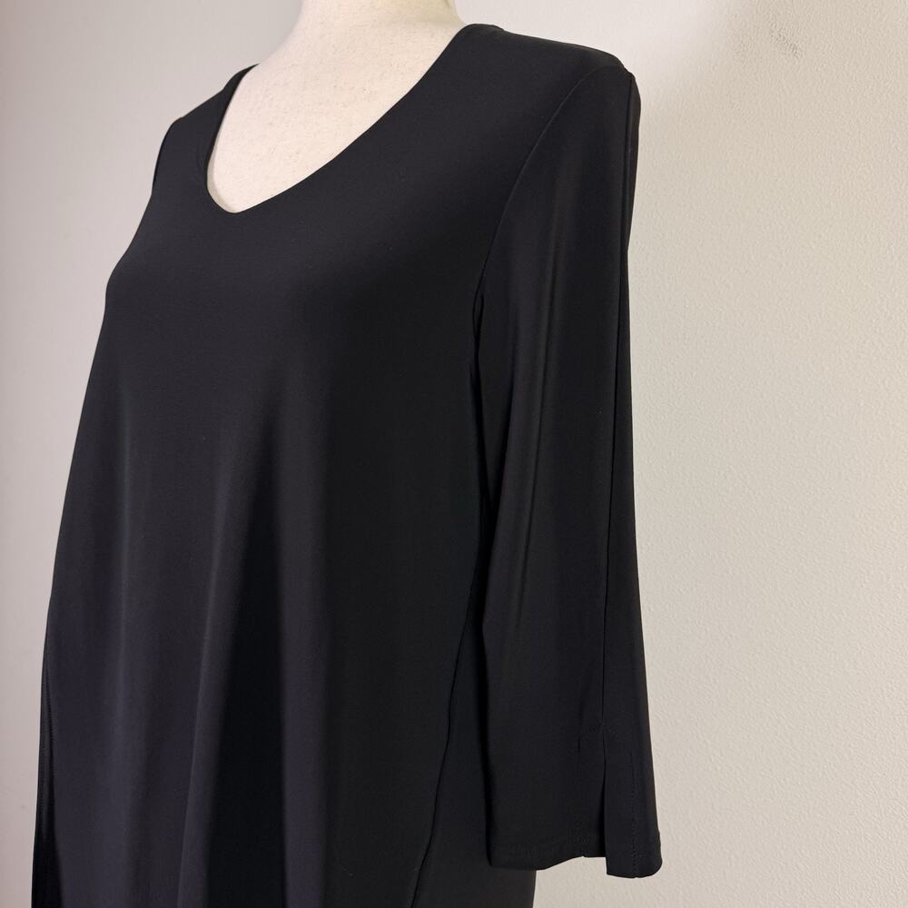 Sympli Tunic Top Asymmetrical Women's 10 Black Stretch Quiet‎ Luxury Comfort - Picture 9 of 14